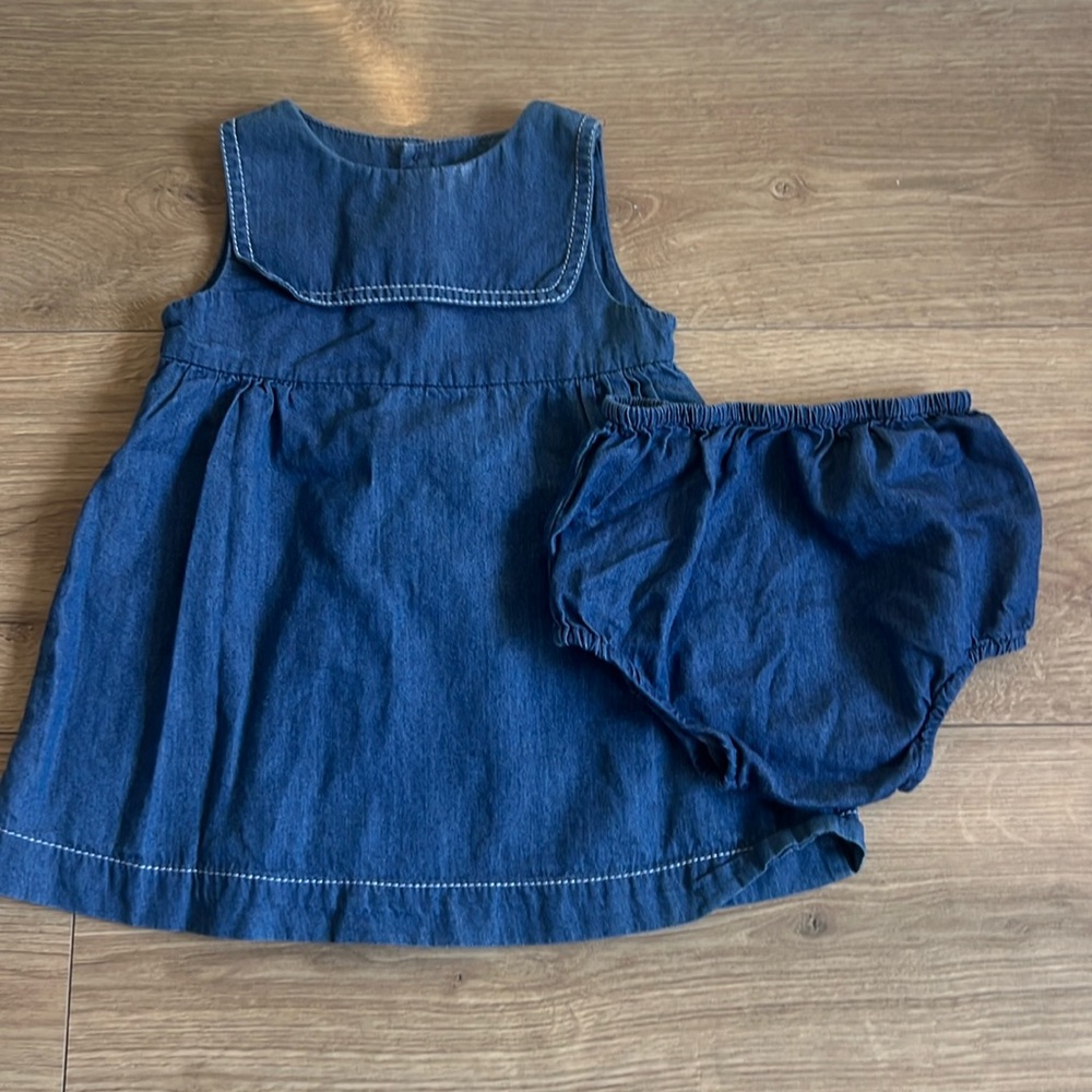 Jacadi chambray sailor dress 12m